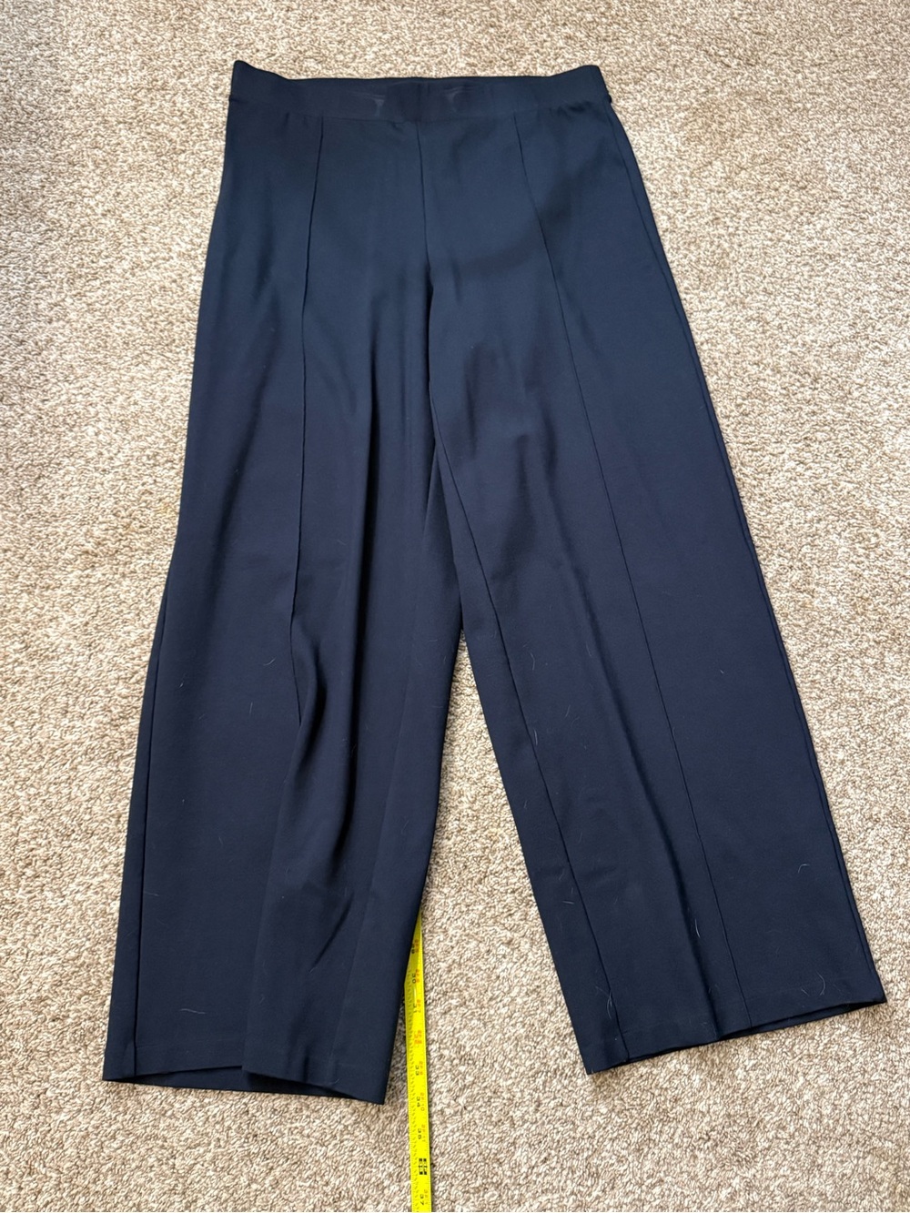 Tall Classic Women's Wide-Leg Navy Dress Knit Pants